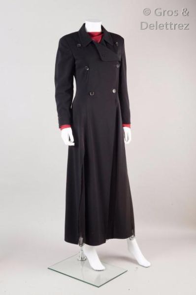 Jil SANDER Ensemble composé d'un manteau long en gabardine de laine noire, petit...