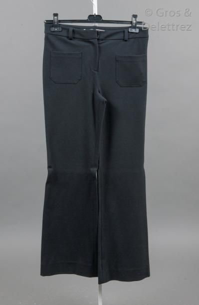 Diane von FURSTENBERG Lot de trois pantalons droits en élastine noirs. T.8/10 Griffes...