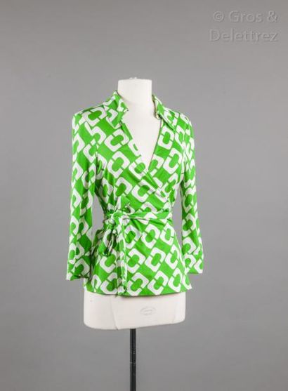 Diane von FURSTENBERG Lot de deux blouses cache-cœur en jersey de soie imprimé, col...