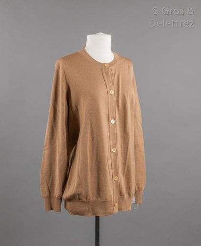 MIU MIU Collection Automne/Hiver 2007 Passage n°25 Gilet en jersey de laine Camel,...