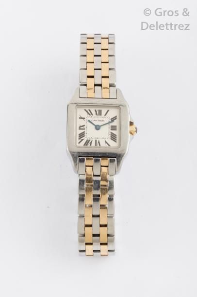 null CARTIER - Demoiselle ref.2698 Montre bracelet en acier et or jaune. Cadran blanc,...