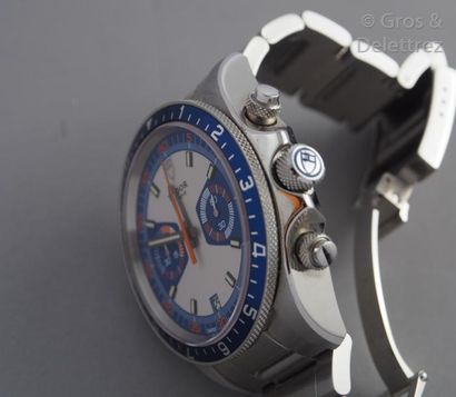 null TUDOR - Chronograph Héritage blue réf:70330B vers 2013 Montre bracelet avec...