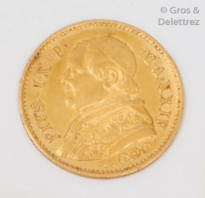 null Pièce de Lire Italienne en or. (1869)