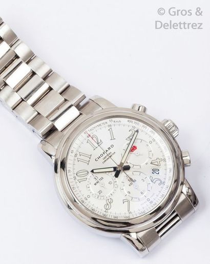 CHOPARD «?Mille Miglia ref?: 8511?» Bracelet-montre chronographe en acier, cadran...