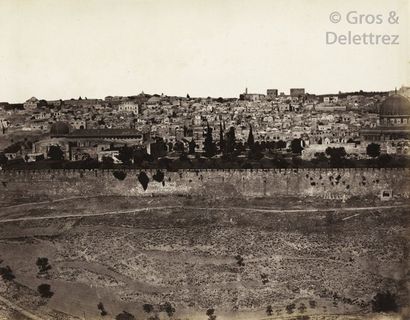 null Félix Bonfils (1831-1885) Panorama de Jérusalem, c. 1870. Panorama composé de...
