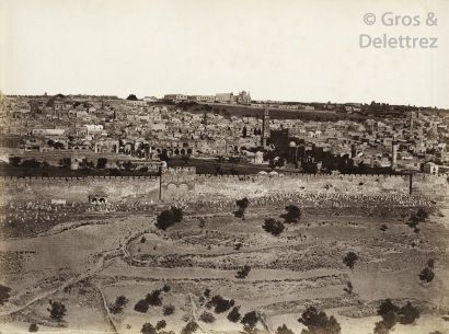 null Félix Bonfils (1831-1885) Panorama de Jérusalem, c. 1870. Panorama composé de...