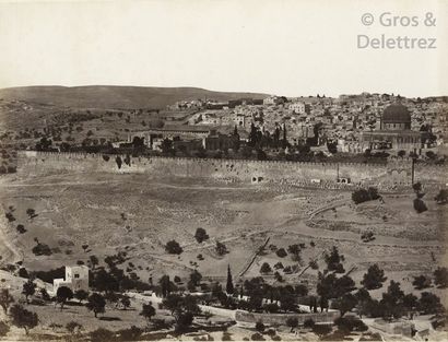 null Félix Bonfils (1831-1885) Panorama de Jérusalem, c. 1870. Panorama composé de...