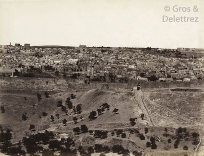 null Félix Bonfils (1831-1885) Panorama de Jérusalem, c. 1870. Panorama composé de...