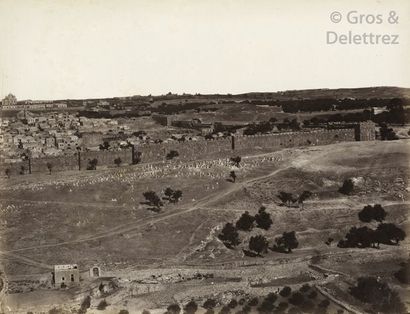 null Félix Bonfils (1831-1885) Panorama de Jérusalem, c. 1870. Panorama composé de...