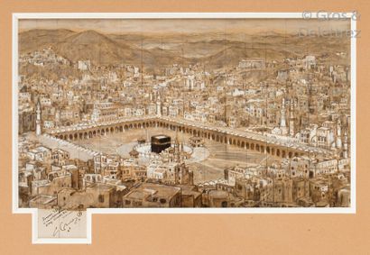 null Etienne DINET (1861-1929) Vue générale de Mekka la très vénérée, pris du Djbel...