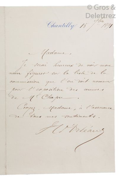 null LOUIS PHILIPPE, roi des Français de 1830 à 1848. Lettre autographe signée adressée...