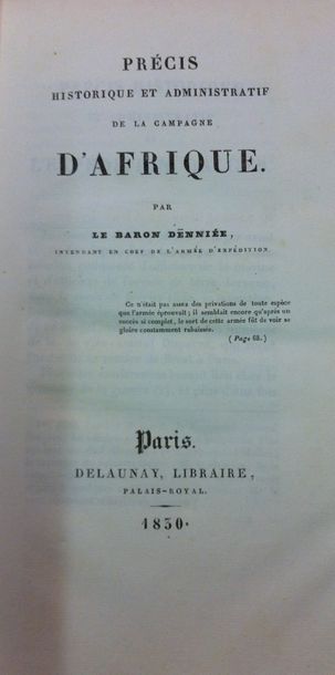 null Baron Pierre-Paul DENNIE (1781-1848). Précis historique et administratif de...