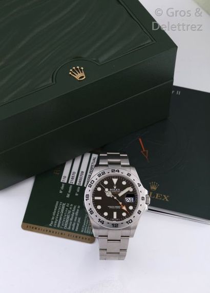 ROLEX EXPLORER II Ref 216570 n°G45XXXX vers 2011 Montre de plongée en acier. Boîtier...