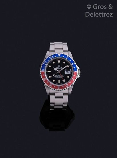 ROLEX GMT-MASTER dite «Pespi» Ref 16700 n°L215XXX vers 1988 Rare et belle montre...