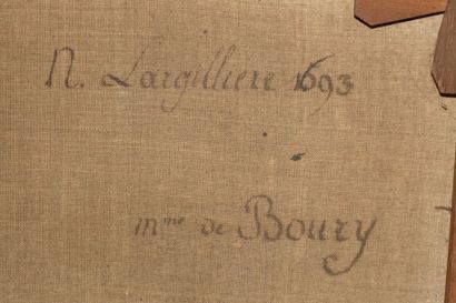 Nicolas de LARGILLIERE et son atelier Portrait présumé de Madame de BOURY.	

Toile.	

56...