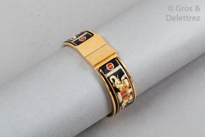 null HERMES Paris 

*Bracelet jonc ouvrant "Clic Clac" 20mm en métal doré émaillé...