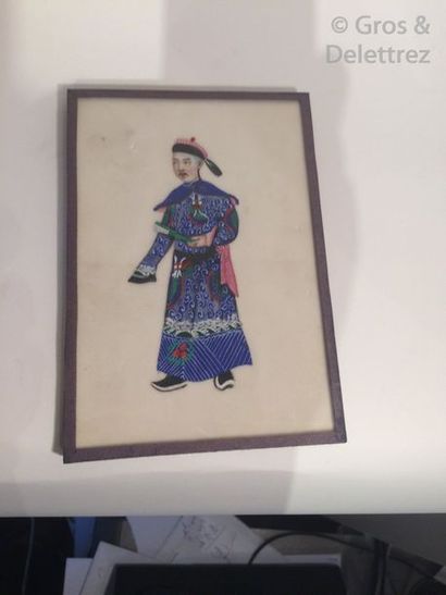 null Miniature représentant un chinois en costume traditionnel

