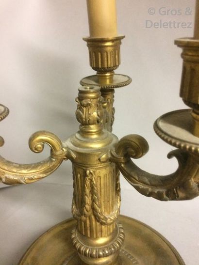 null candélabre à trois bras de lumières en bronze style Louis XVI

