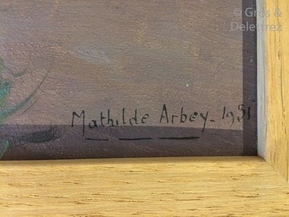 Mathilde ARBEY (1890-1966) Le patio Huile sur panneau, signée et datée 1931 (Provenance :...