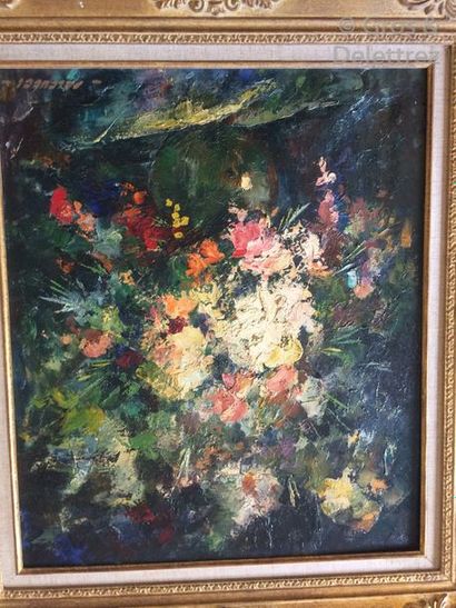Robert FALCUCCI (1900-1989) « Eblouissement » (bouquet fleuri) Huile sur toile, signée...