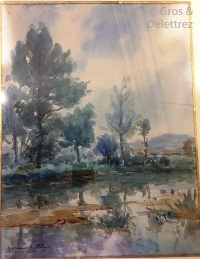 DI PALMA - paysage - Aquarelle