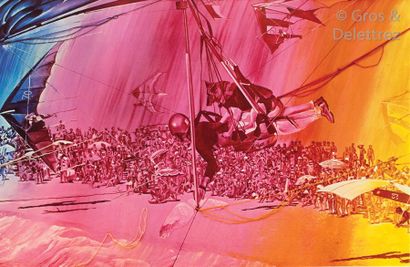 JACQUES MONORY (1924-2018) Parapente Tirage offset en couleurs. EA à gauche. Dédicacé...