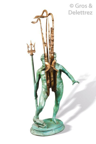 Fernandez ARMAN (1928-2005) Lyrism Mascullum Epreuve en bronze à patine verte et...