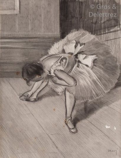 Michel MANZI Edgar Degas et Michel Manzi

Danseuse rajustant son chausson

Photogravure...