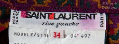 SAINT LAURENT rive Gauche circa 1976 Jupe longue plissée en étamine de laine dans...