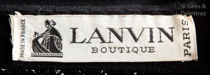 LANVIN Boutique Petite robe noire en jersey de laine, buste entièrement rebrodé de...
