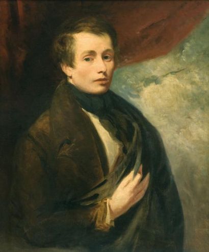 Ecole anglaise du début du XIXème siècle Portrait d'un homme en habit Huile sur toile...