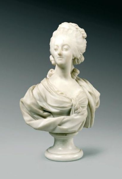 A. PIAZZA (XIXème/XXème siècle), d'après Simon Louis BOIZOT Buste de Marie-Antoinette...
