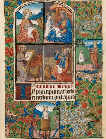 null Livre d'Heures à l'usage de Rouen Manuscrit enluminé sur vélin, en latin et...