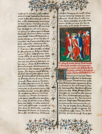 null Manuscrit enluminé des Chroniques de Froissart Jean FROISSART (1337-1404) Chroniqueur...