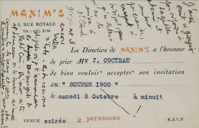 Jean COCTEAU (1889-1963) Poète français, artiste aux multiples talents, graphiste,...