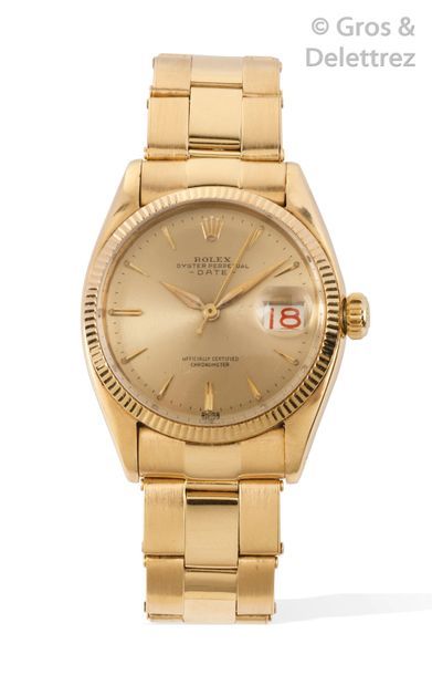 ROLEX Oyster Date ref. 6537 n°440912, vers 1960	

Belle montre bracelet en or jaune...