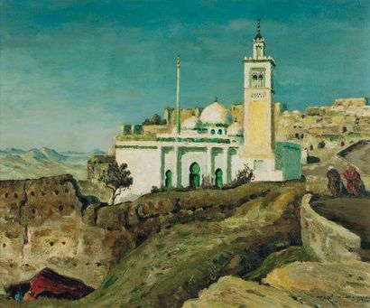 Jean Louis BOUCHEZ (1905-1983) Mosquée Sidi Kaddour - El Kef Huile sur toile, signée...