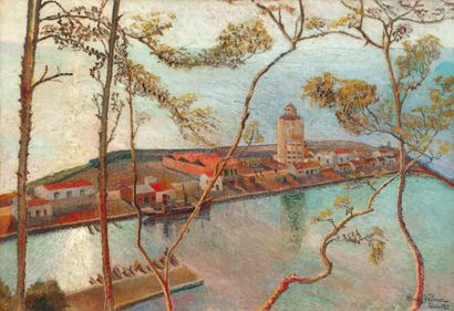 Henry VALENSI (1883-1960) Port de Tunis Huile sur toile, signée, située et datée...