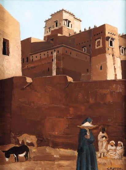 Camille Paul JOSSO (1902-1986) La casbah de Ouarzazate Huile sur panneau, signée...