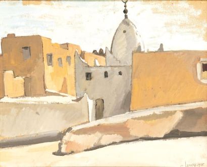 Camille LEROY (1905-1995) Village de Khioumérie (Algérie) Gouache, signée en bas...