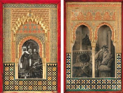 Deux maquettes de façades de l'Alhambra en...