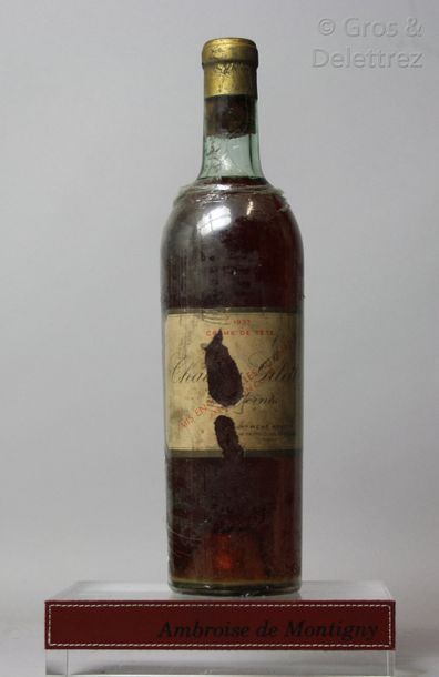 null 1 bouteille CHÂTEAU GILETTE "Crème de tête" - Sauternes 1937 Etiquette abimée,...