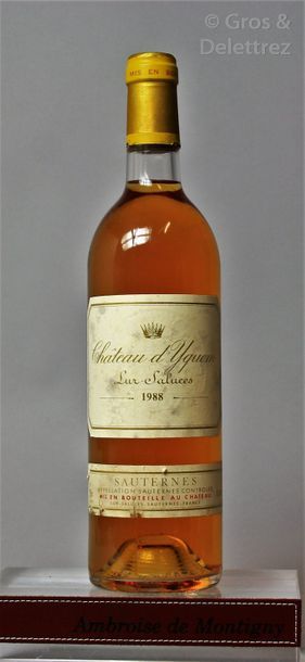 null 1 bouteille CHÂTEAU D'YQUEM - 1er Grand cru supérieur Sauternes 1988 Etiquette...