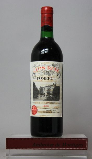 null 1 bouteille CLOS RENE - Pomerol 1983 

Etiquette tachée, bas goulot.