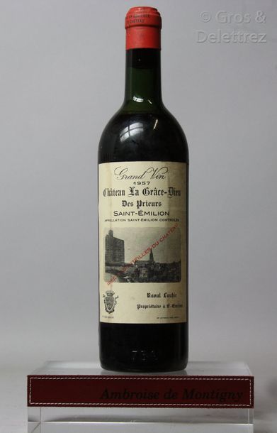 null 1 bouteille CHÂTEAU LA GRACE DIEU DES PRIEURS - St. Emilion 1957 Etiquette tachée,...