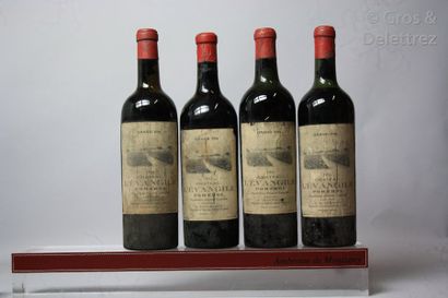 null 4 bouteilles CHÂTEAU L'EVANGILE - Pomerol MISE G. CLUCHAGE Nég. 1953 Etiquettes...