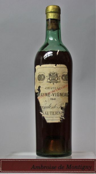 null 1 bouteille CHÂTEAU RAYNE VIGNEAU - 1er CC Sauternes 1941 Etiquette abimée,...