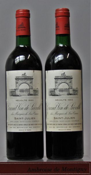 null 2 bouteilles CHÂTEAU LEOVILLE LAS CASES - 2é GCC St. Julien 1985 

Etiquettes...
