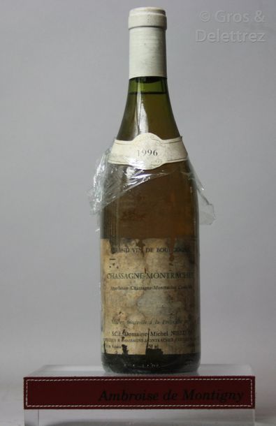 null 1 bouteille CHASSAGNE MONTRACHET Blanc - J.M. NIELLON 1996 Etiquette tachée...