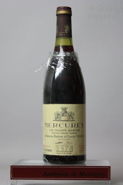 null 1 bouteille MERCUREY "Les Champs Martin" - Fabien et Louis SAIER 1978 